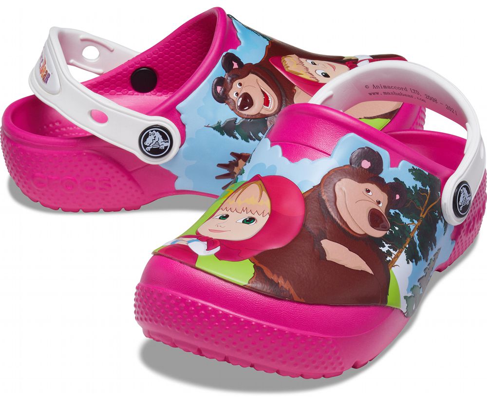 Crocs Fun Lab Masha And The Bear Patch Træsko Pige Lyserød | 608-LYDJMR