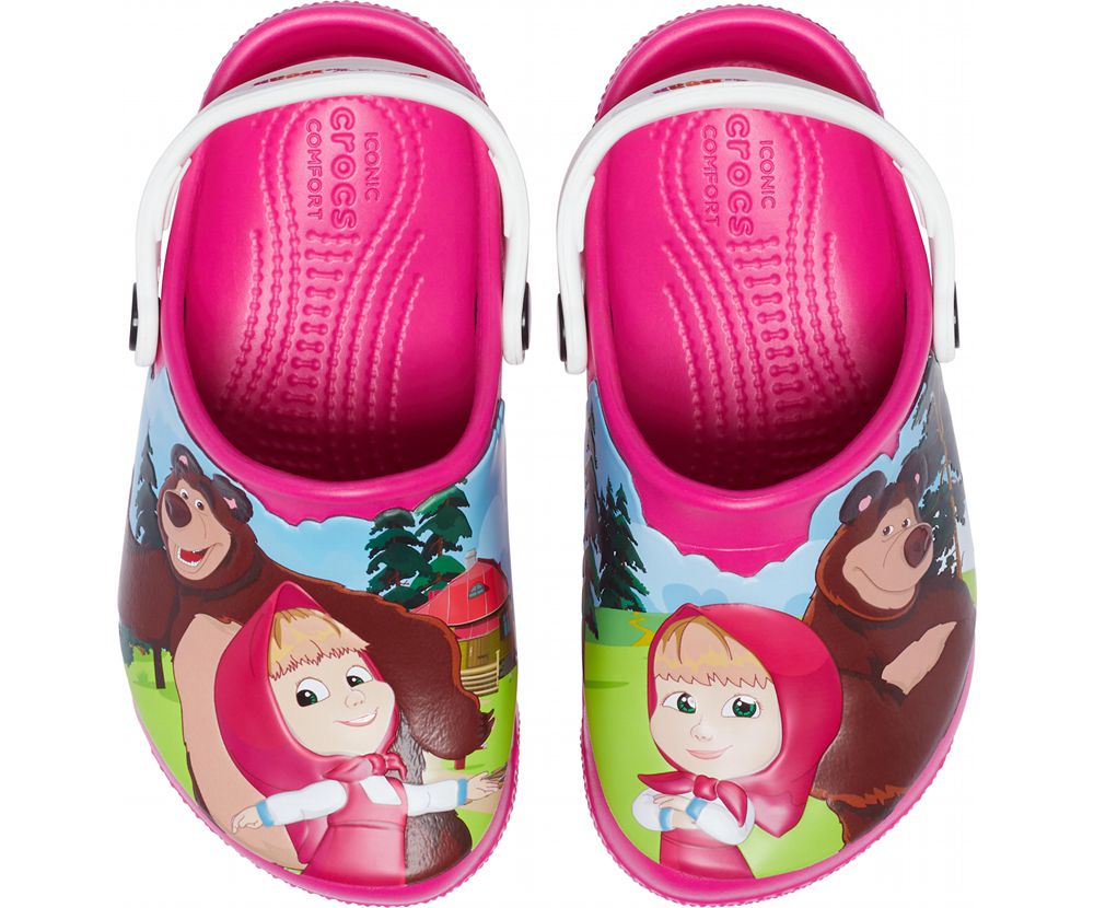 Crocs Fun Lab Masha And The Bear Patch Træsko Pige Lyserød | 608-LYDJMR