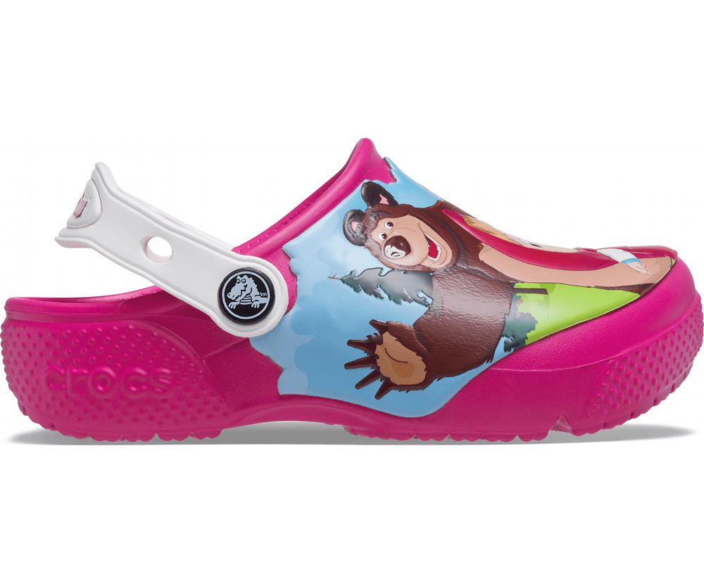 Crocs Fun Lab Masha And The Bear Patch Træsko Pige Lyserød | 608-LYDJMR