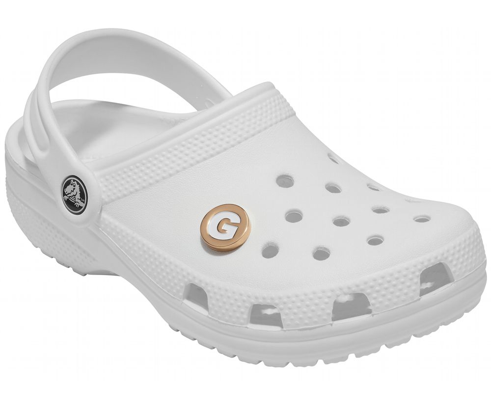 Crocs Letter G Jibbitz Dame Guld | 179-PHTQBU