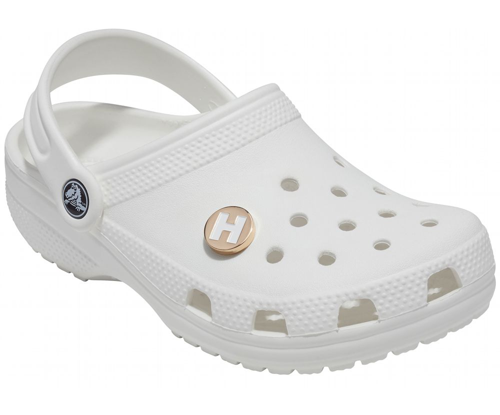 Crocs Letter H Jibbitz Dame Guld | 856-HXBOLN