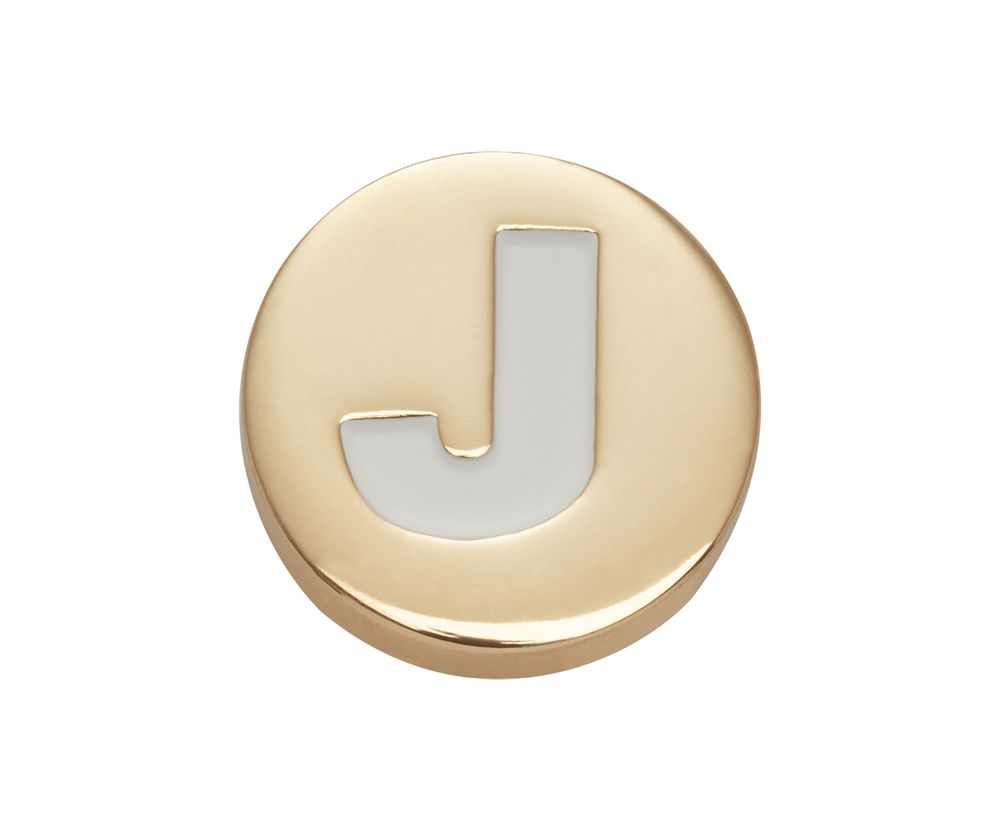 Crocs Letter J Jibbitz Dame Guld | 601-KVIJZX