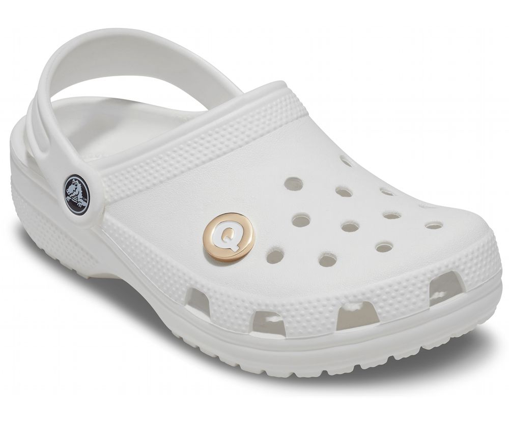 Crocs Letter Q Jibbitz Dame Guld | 576-SMOVPF