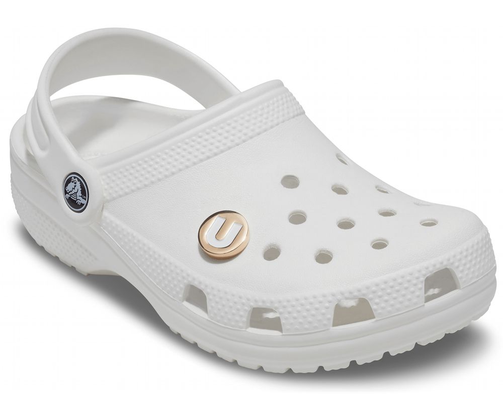 Crocs Letter U Jibbitz Dame Guld | 096-KGXBVW