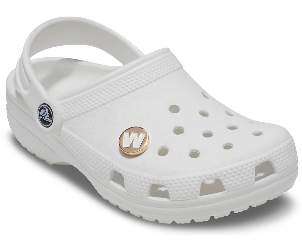 Crocs Letter W Jibbitz Dame Guld | 984-ZKRPHN