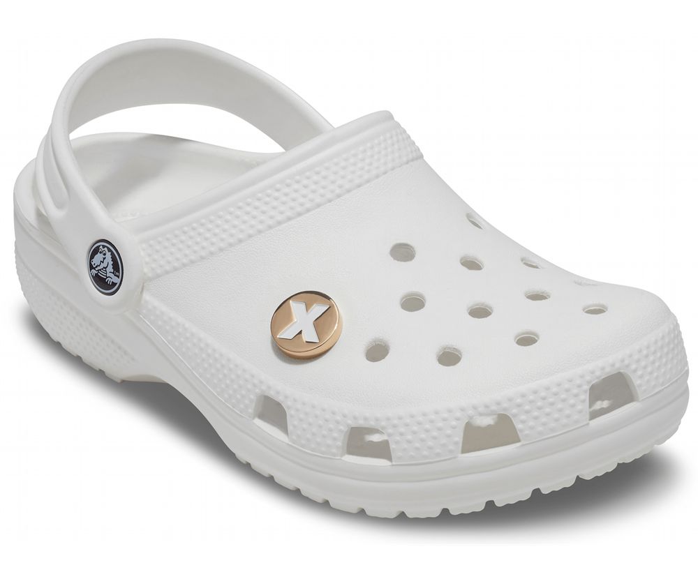 Crocs Letter X Jibbitz Dame Guld | 948-JVLAMT