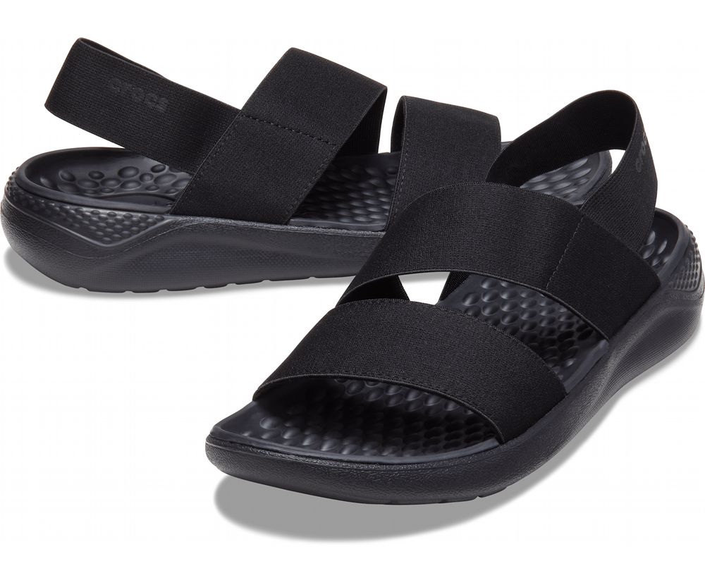 Crocs Literide™ Stretch Sandaler Dame Sort | 159-ZVFTKI