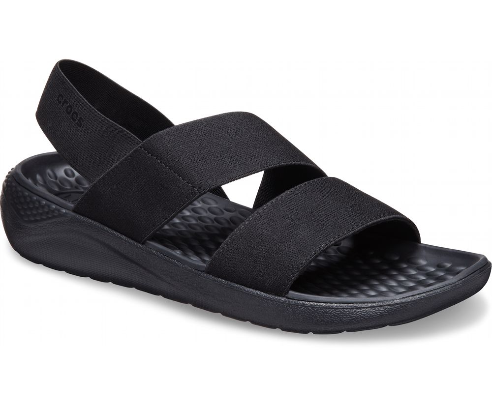 Crocs Literide™ Stretch Sandaler Dame Sort | 159-ZVFTKI