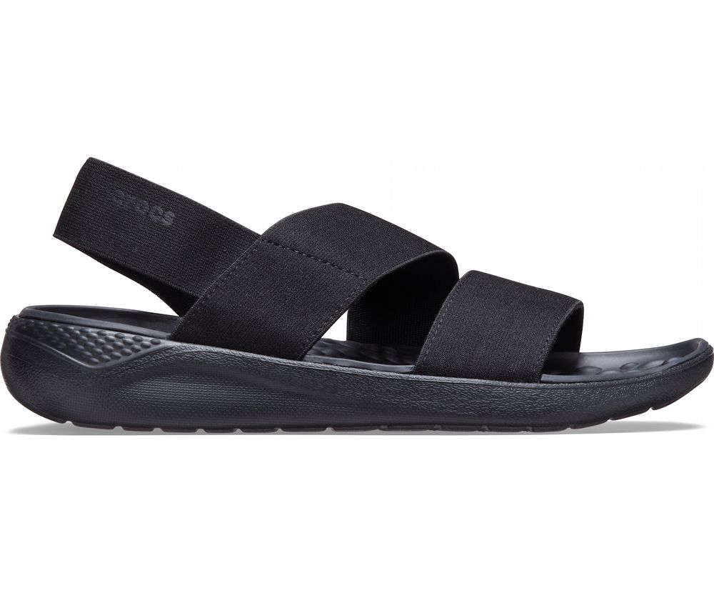 Crocs Literide™ Stretch Sandaler Dame Sort | 159-ZVFTKI