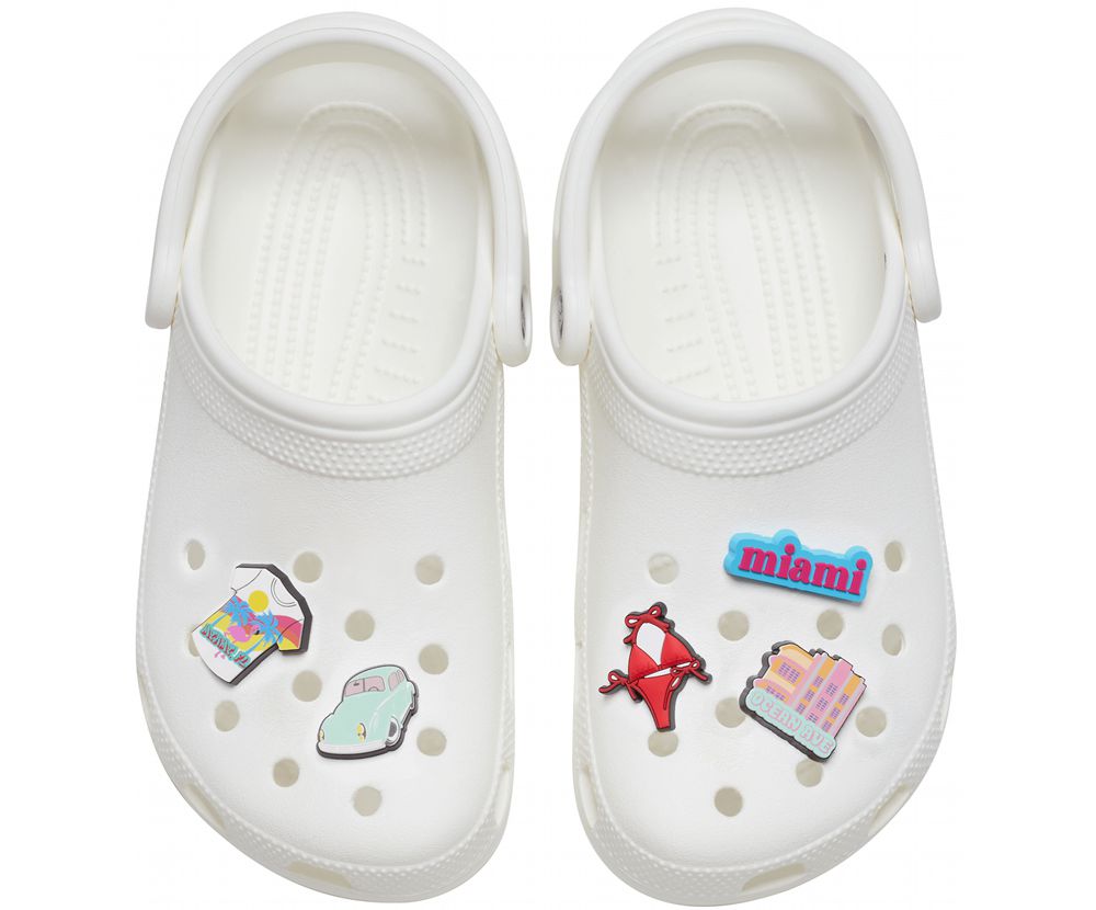 Crocs Miami Wanderlust Kollektion 5 Pack Jibbitz Dame Flerfarvede | 608-OPLTQC