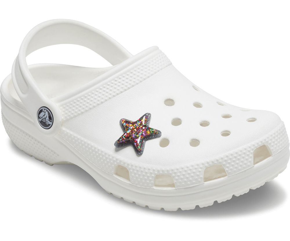 Crocs Multi Glitter Star Jibbitz Dame Flerfarvede | 684-NREADV