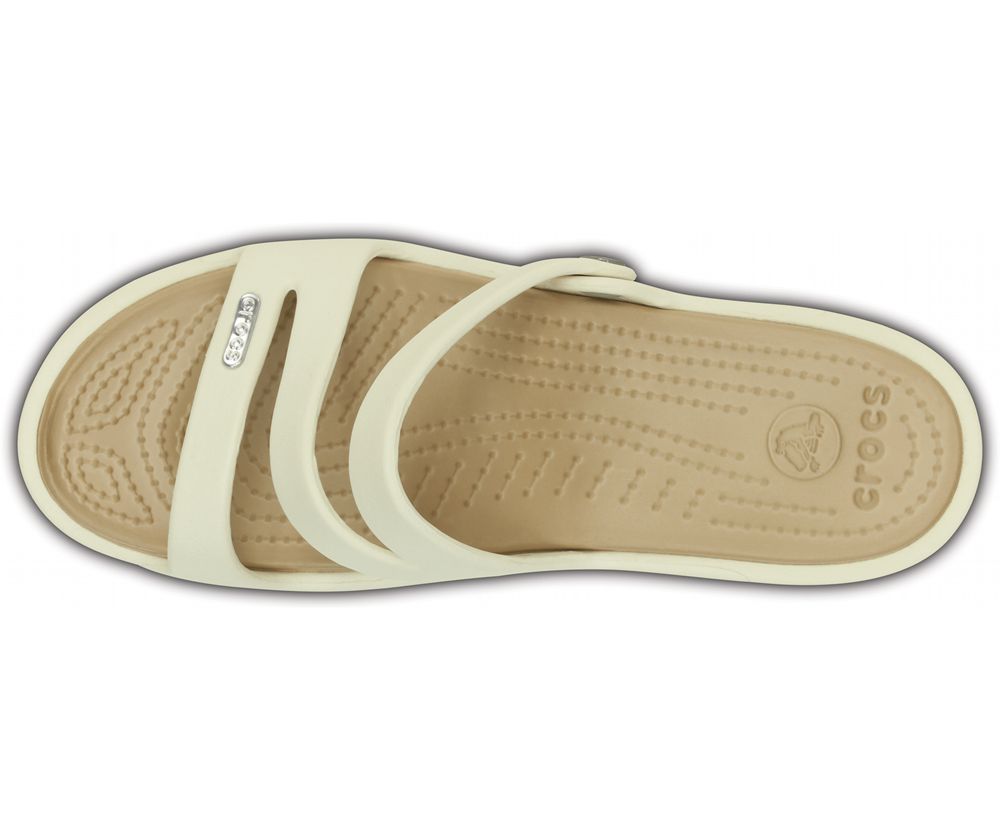 Crocs Patricia Kilehæl Sandaler Dame Beige | 207-HXAFMU