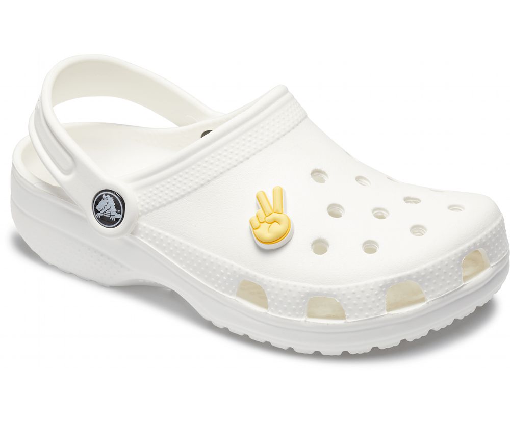 Crocs Peace Hand Sign Jibbitz Dame Gul | 246-QSWHLK