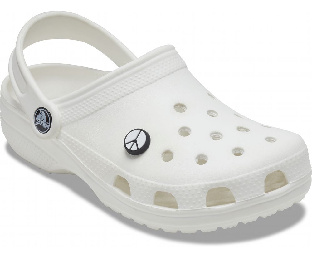 Crocs Peace Sign Jibbitz Dame Hvide | 498-JBWQRO