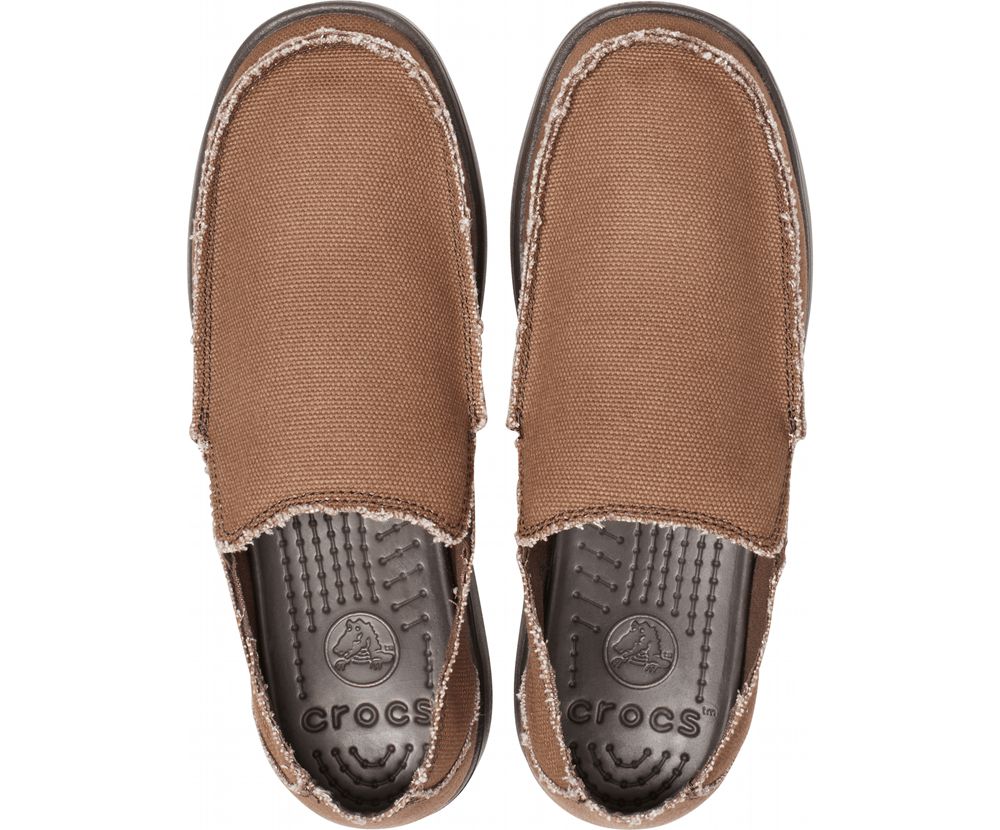 Crocs Santa Cruz Slip-On Loafers Herre Brune | 186-OPIKUE