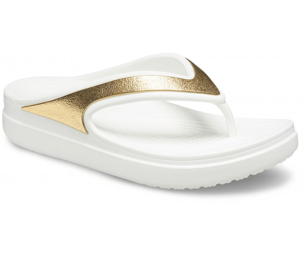 Crocs Sloane Shine Kilehæl Sandaler Dame Guld | 235-MZFIGN