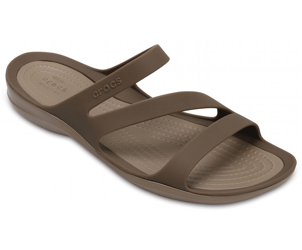 Crocs Swiftwater™ Sandaler Dame Brune | 094-BJFXZO