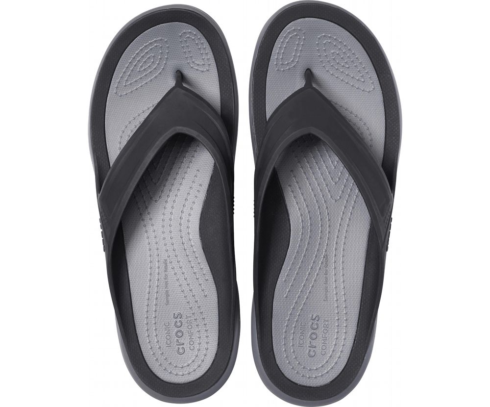 Crocs Swiftwater™ Wave Flip Sandaler Herre Sort | 517-BXZMOV