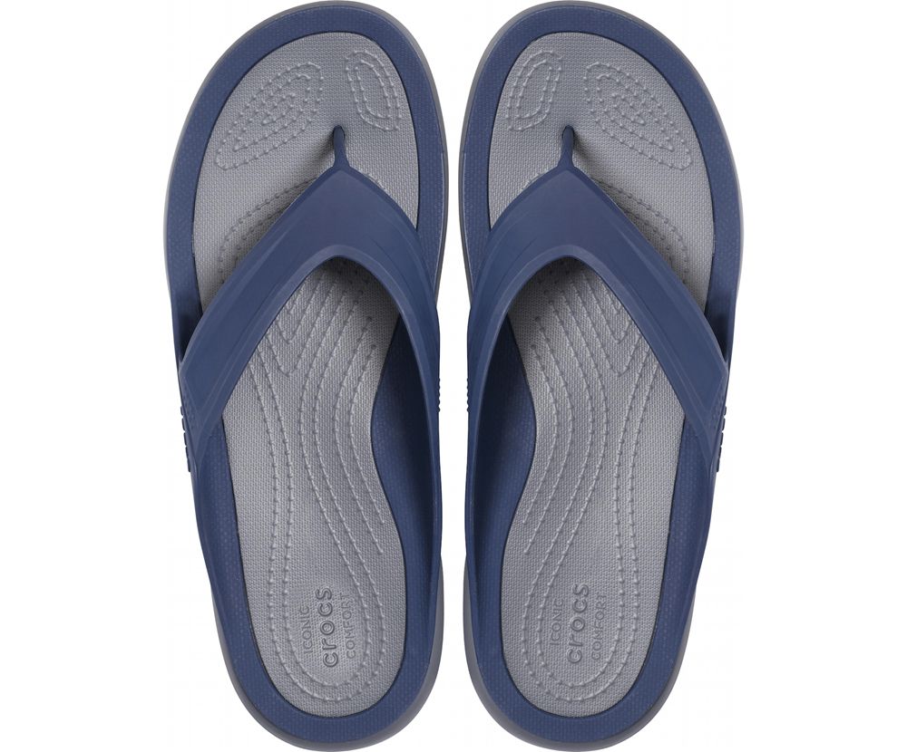 Crocs Swiftwater™ Wave Flip Sandaler Herre Blå | 841-BKINOD