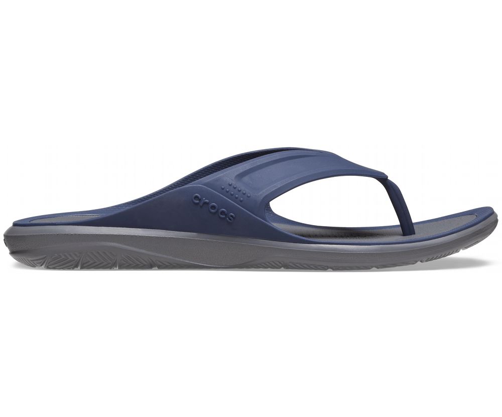 Crocs Swiftwater™ Wave Flip Sandaler Herre Blå | 841-BKINOD