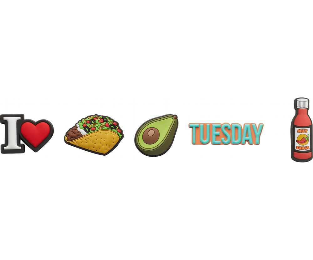 Crocs Taco Tuesday 5 Pack Jibbitz Dame Flerfarvede | 249-BQOEJZ