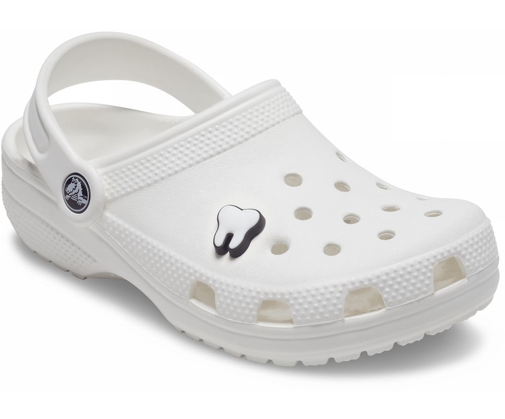 Crocs Tooth Jibbitz Dame Hvide | 170-NRHLAK