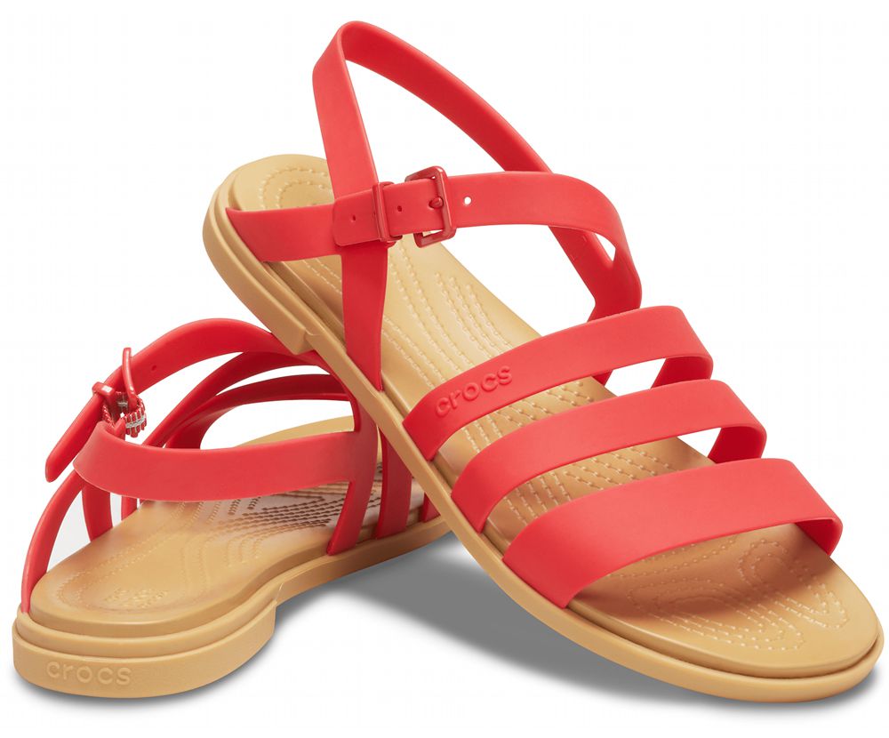 Crocs Tulum Sandaler Dame Rød | 830-CIRABV