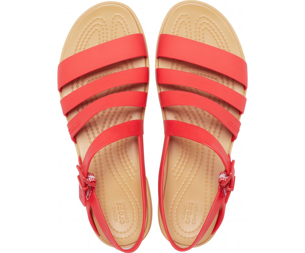 Crocs Tulum Sandaler Dame Rød | 830-CIRABV