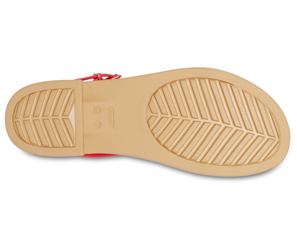 Crocs Tulum Sandaler Dame Rød | 830-CIRABV