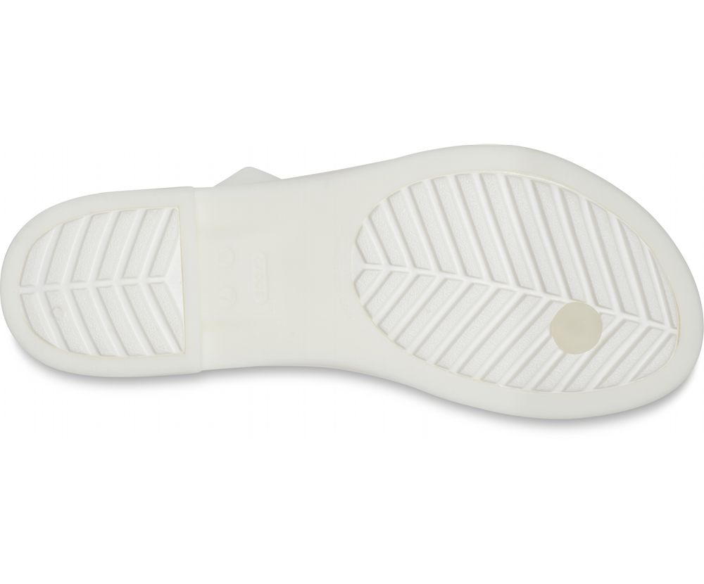 Crocs Tulum Translucent Tå Post Sandaler Dame Hvide | 953-TFZOHA