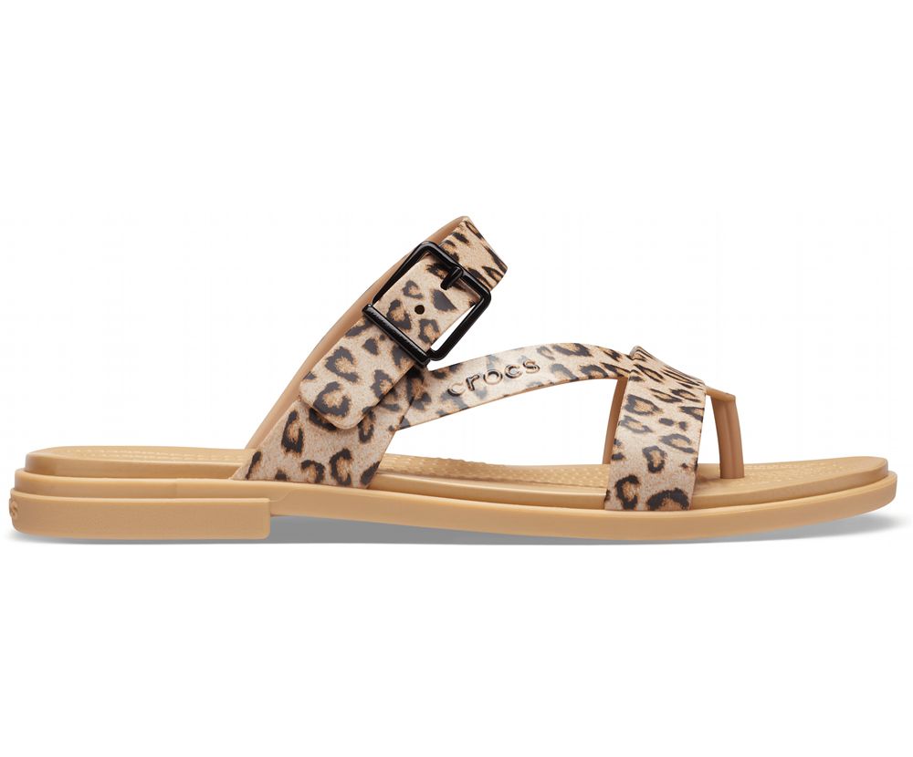 Crocs Tulum Tå Post Sandaler Dame Leopard | 402-OZXMVY