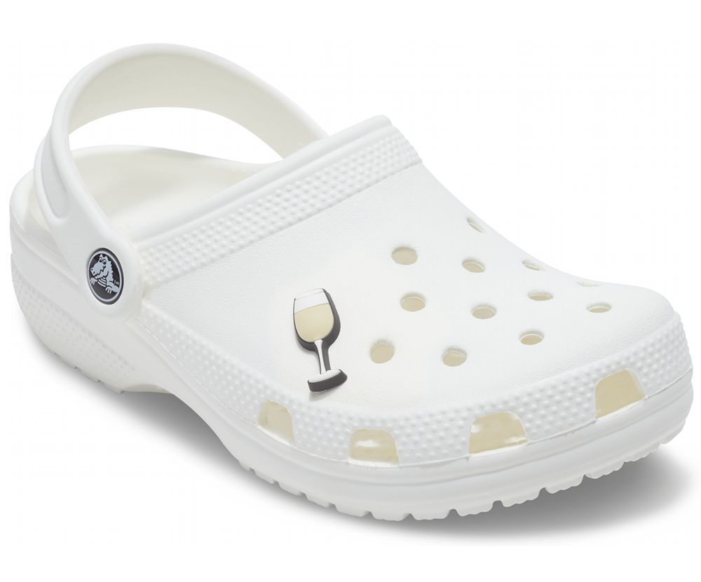 Crocs White Wine Jibbitz Dame Hvide | 065-IUGEXB