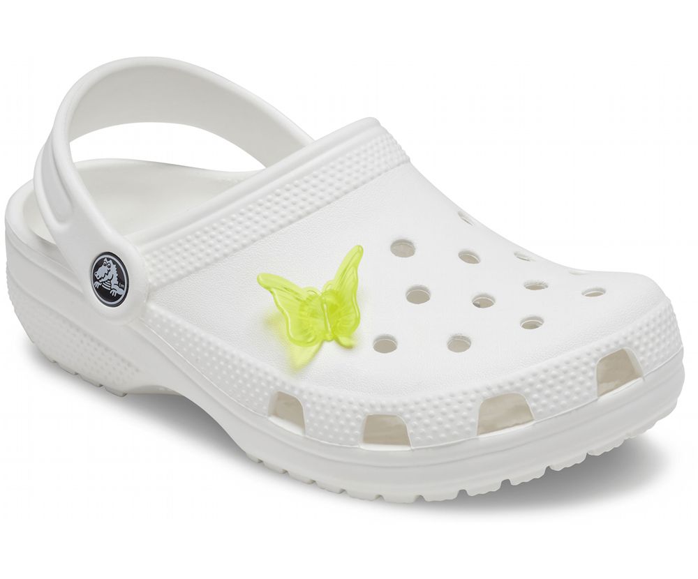 Crocs Yellow Butterfly Clip Jibbitz Dame Grøn | 604-KUGFPV